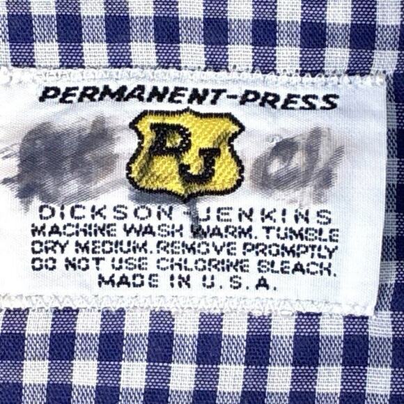 VTG 70s Dickson Jenkins Pearl Snap Western Shirt Mens 16/36 (M) Blue Gingham USA - Picture 10 of 10